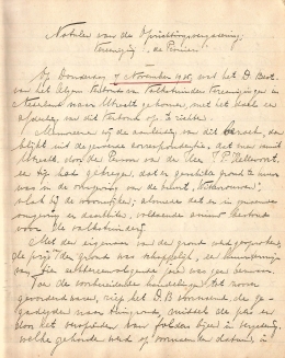 Eerste pagina van de oprichtingsnotulen van De Pioniers 7-11-1935.